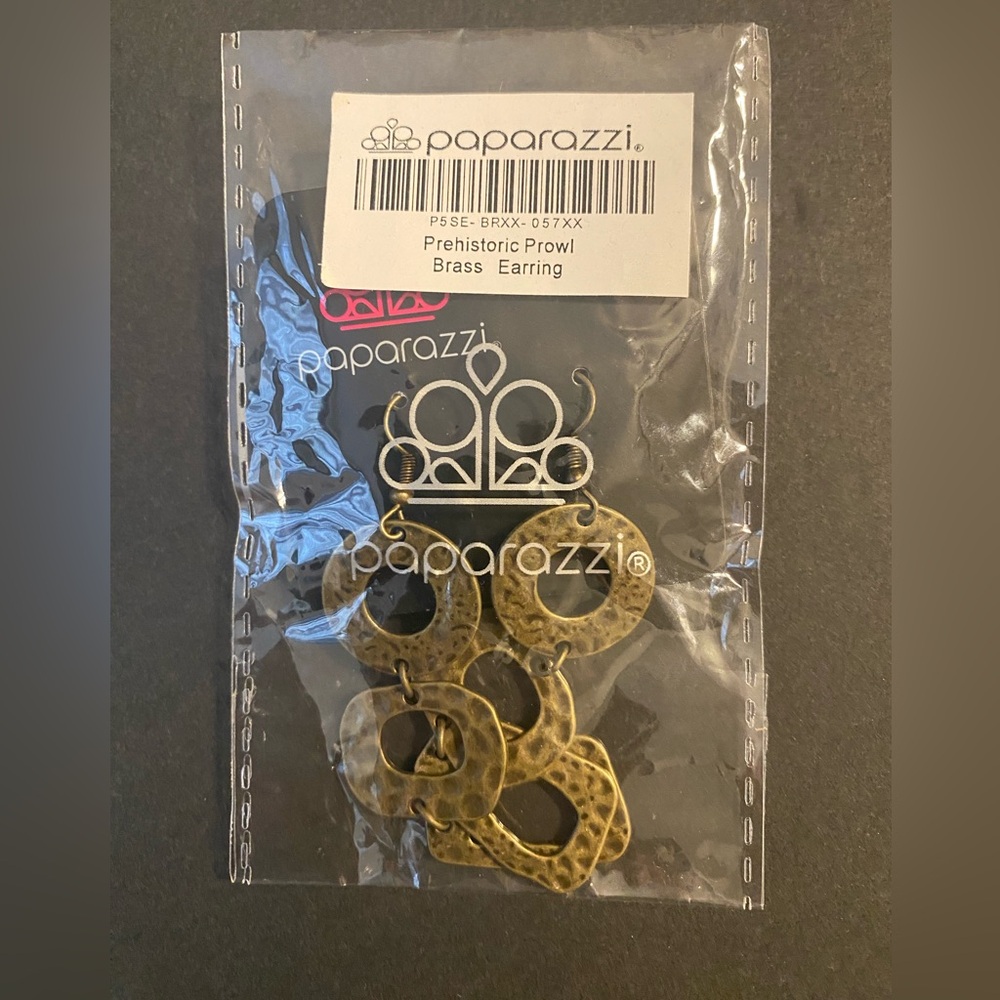 Paparazzi Brass Hammered Earrings -C